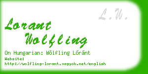 lorant wolfling business card